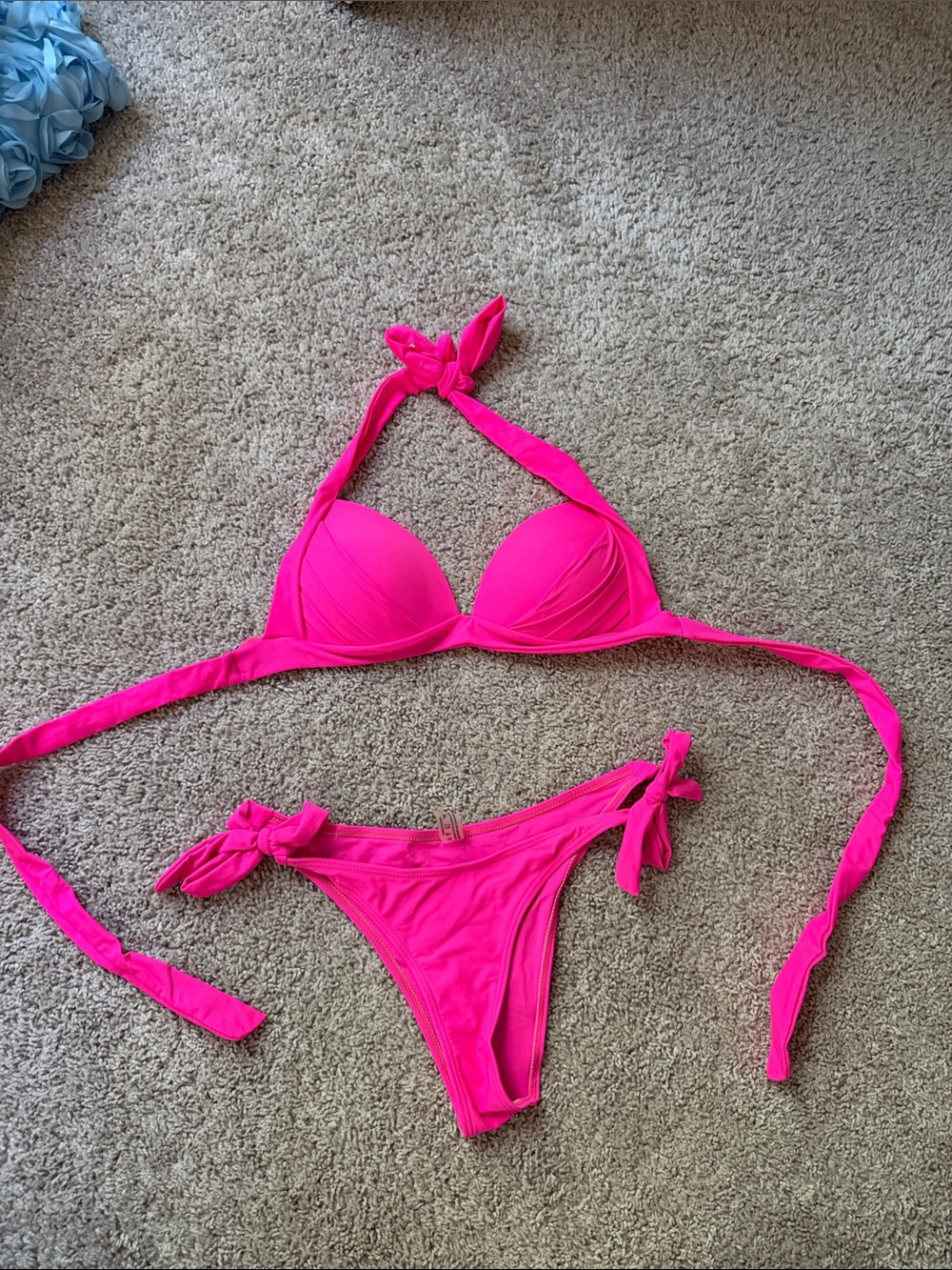 Hot Pink Women's Tie-Side Bikini Set - Swim Top & Bottom
